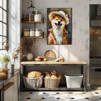 Stylish Shiba Inu in Fashionable Attire Animal Poster PosterGoat