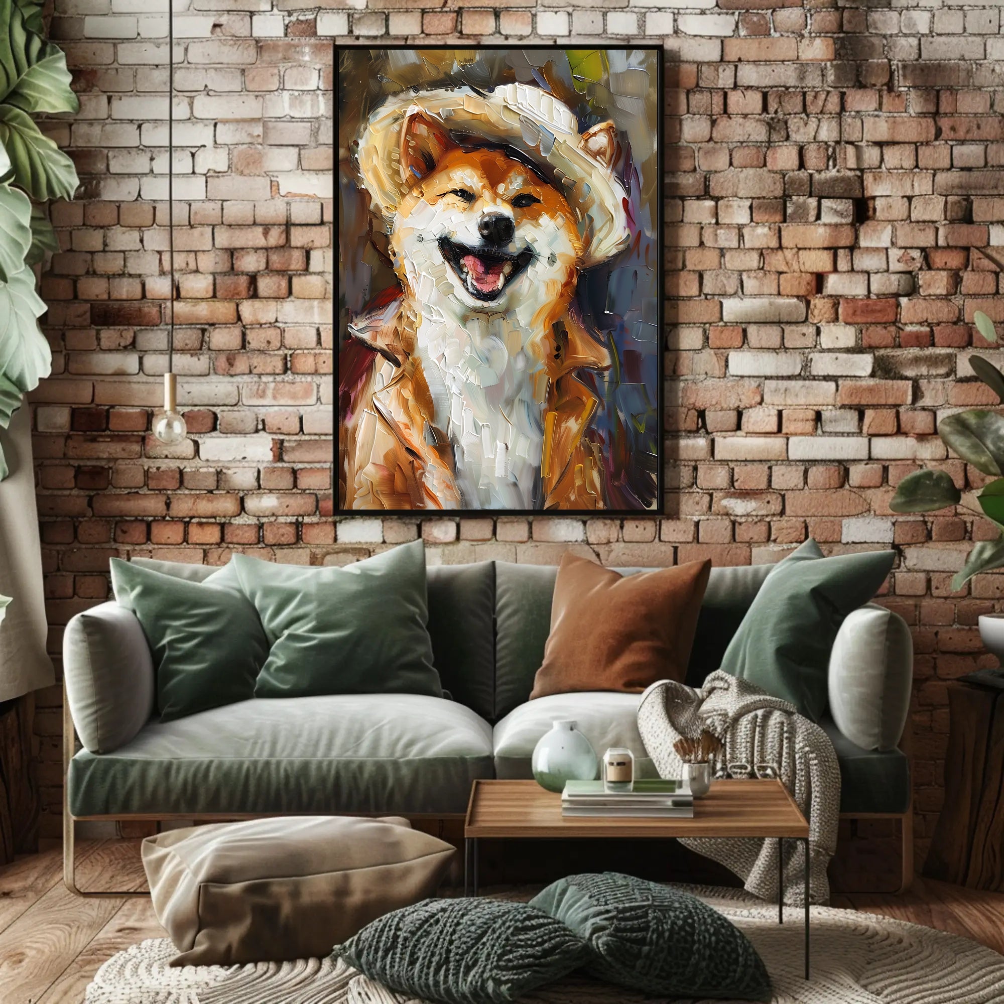 Stylish Shiba Inu in Fashionable Attire Animal Poster PosterGoat