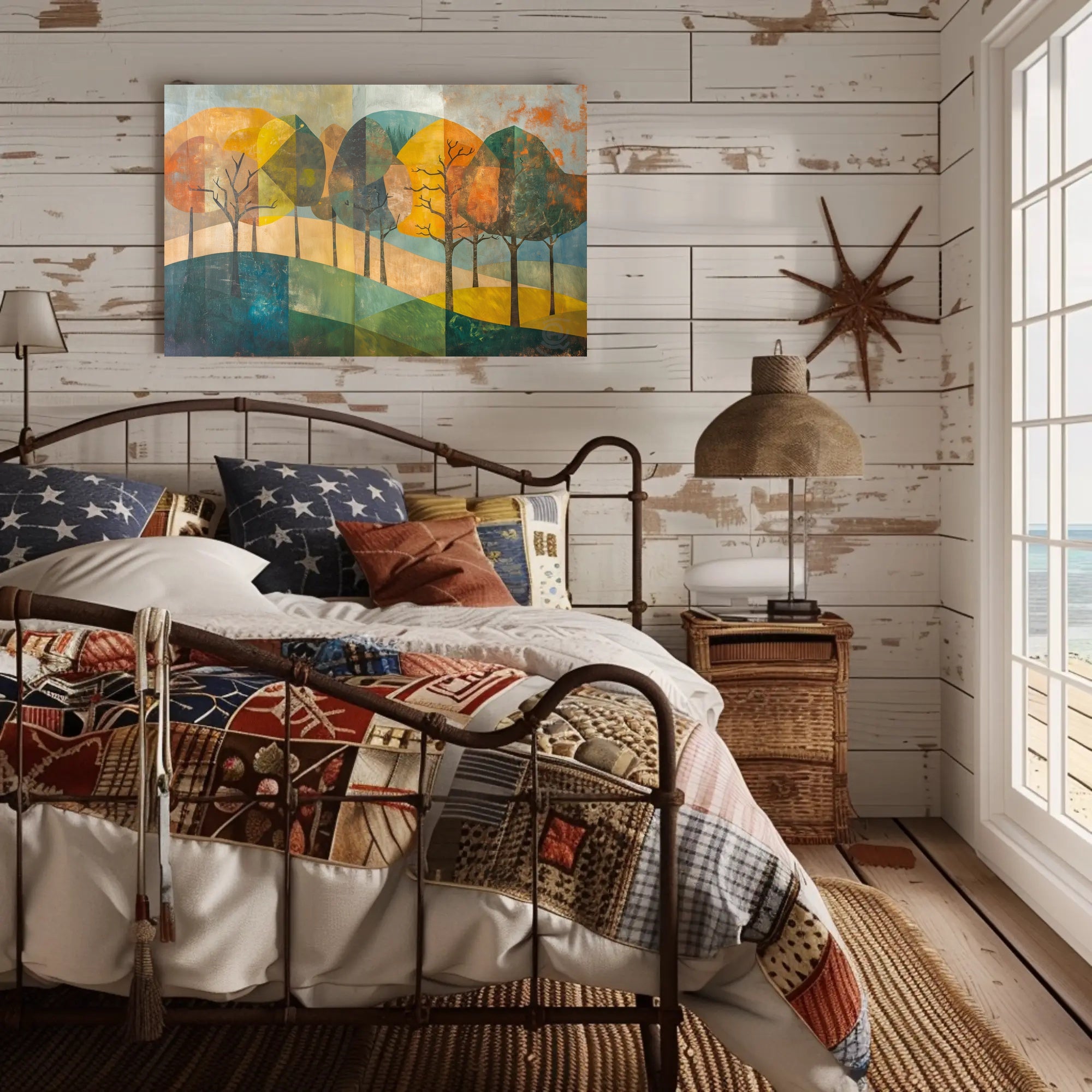 Stylized Abstract Autumn Landscape - Abstract or Artistic Poster PosterGoat