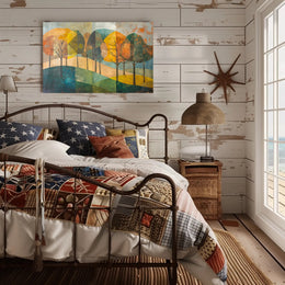 Stylized Abstract Autumn Landscape - Abstract or Artistic Poster PosterGoat