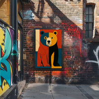Stylized Abstract Bear Artistry in Animal Poster PosterGoat