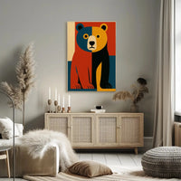 Stylized Abstract Bear Artistry in Animal Poster PosterGoat
