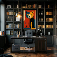 Stylized Abstract Bear Artistry in Animal Poster PosterGoat