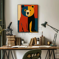 Stylized Abstract Bear Artistry in Animal Poster PosterGoat