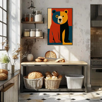 Stylized Abstract Bear Artistry in Animal Poster PosterGoat