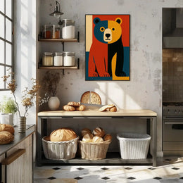Stylized Abstract Bear Artistry in Animal Poster PosterGoat