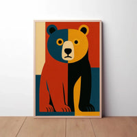 Stylized Abstract Bear Artistry in Animal Poster PosterGoat