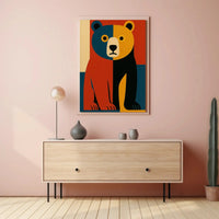 Stylized Abstract Bear Artistry in Animal Poster PosterGoat