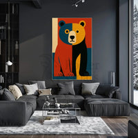 Stylized Abstract Bear Artistry in Animal Poster PosterGoat