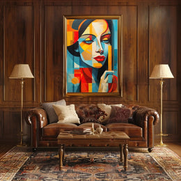 Stylized Abstract Portrait Woman Contemporary Artistic Poster PosterGoat