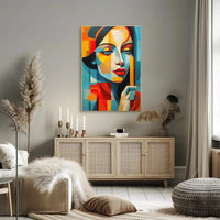 Stylized Abstract Portrait Woman Contemporary Artistic Poster PosterGoat