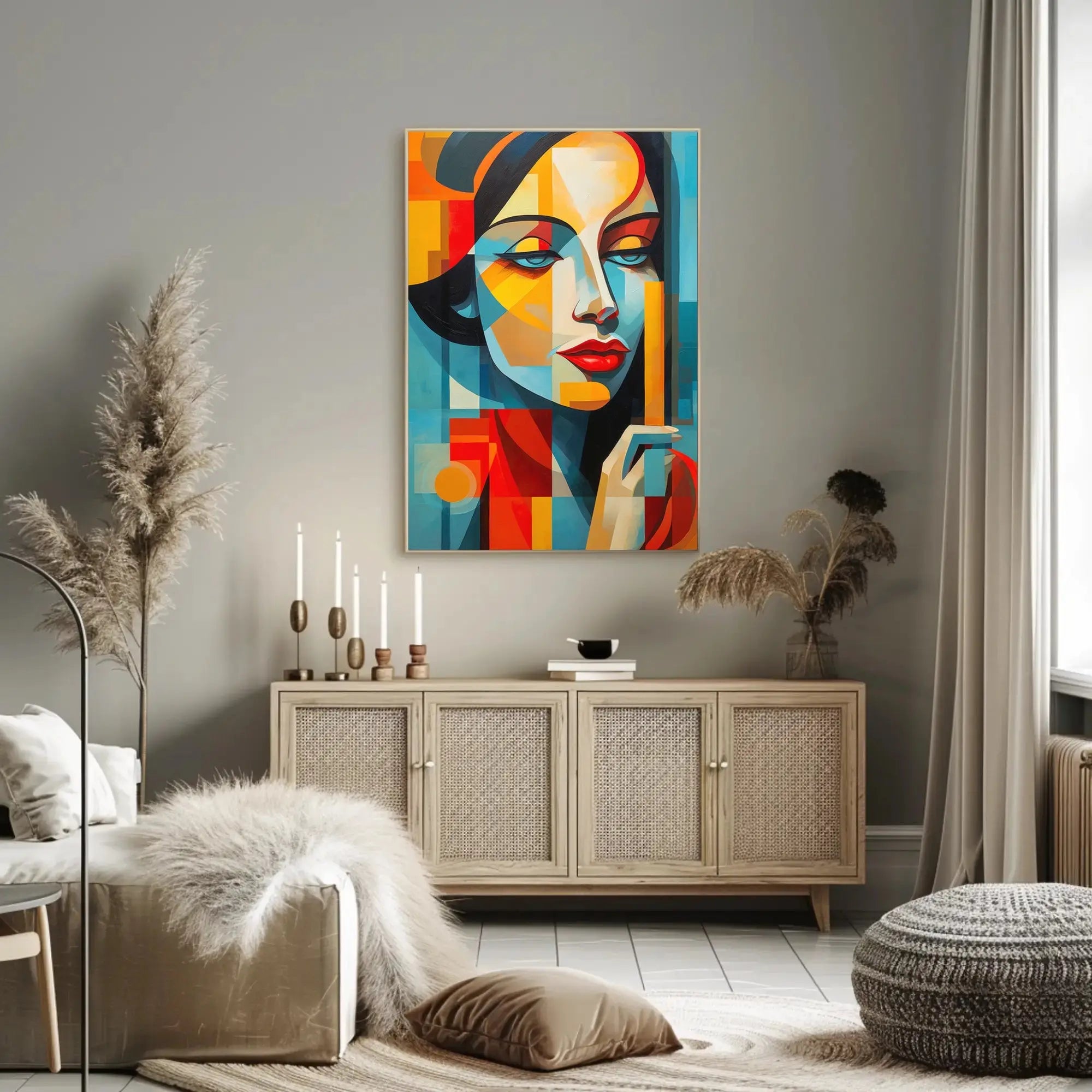 Stylized Abstract Portrait Woman Contemporary Artistic Poster PosterGoat