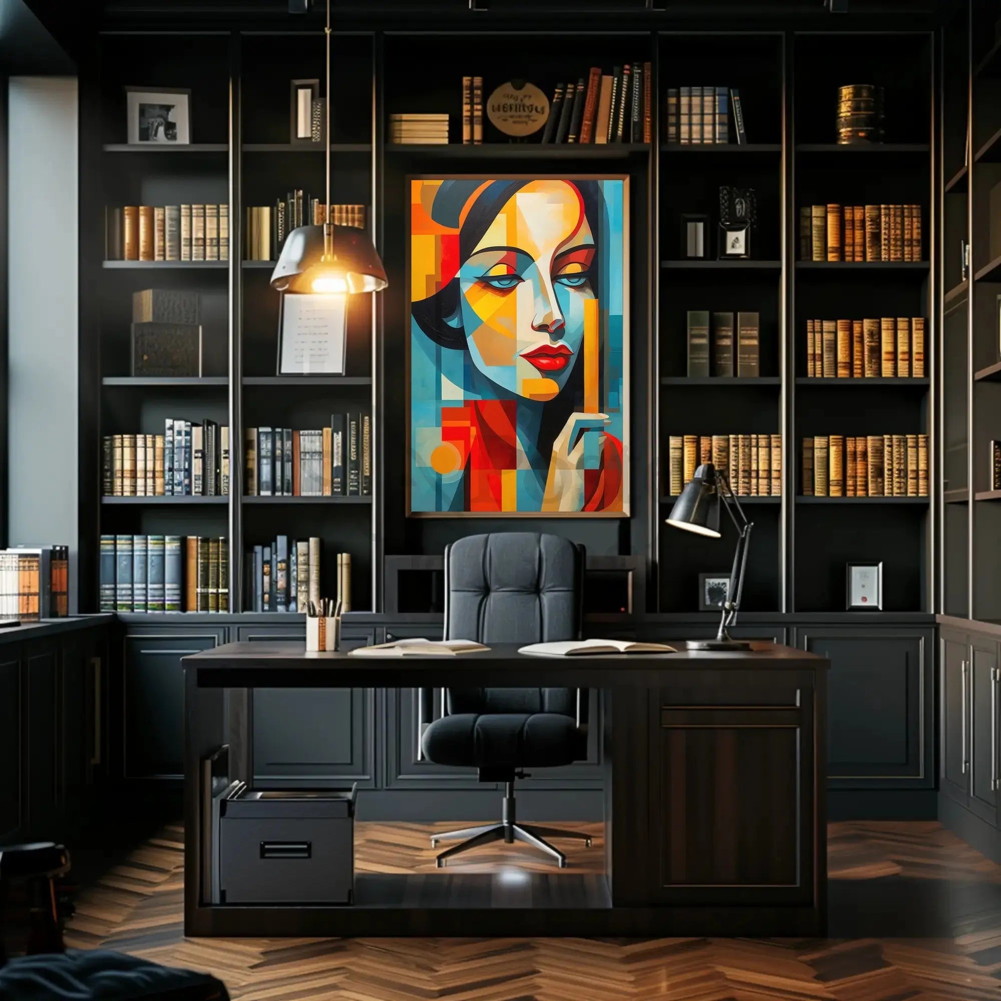 Stylized Abstract Portrait Woman Contemporary Artistic Poster PosterGoat