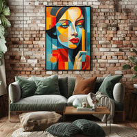 Stylized Abstract Portrait Woman Contemporary Artistic Poster PosterGoat