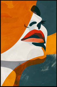 Stylized Abstract Woman's Face in Modern Artistic Poster PosterGoat