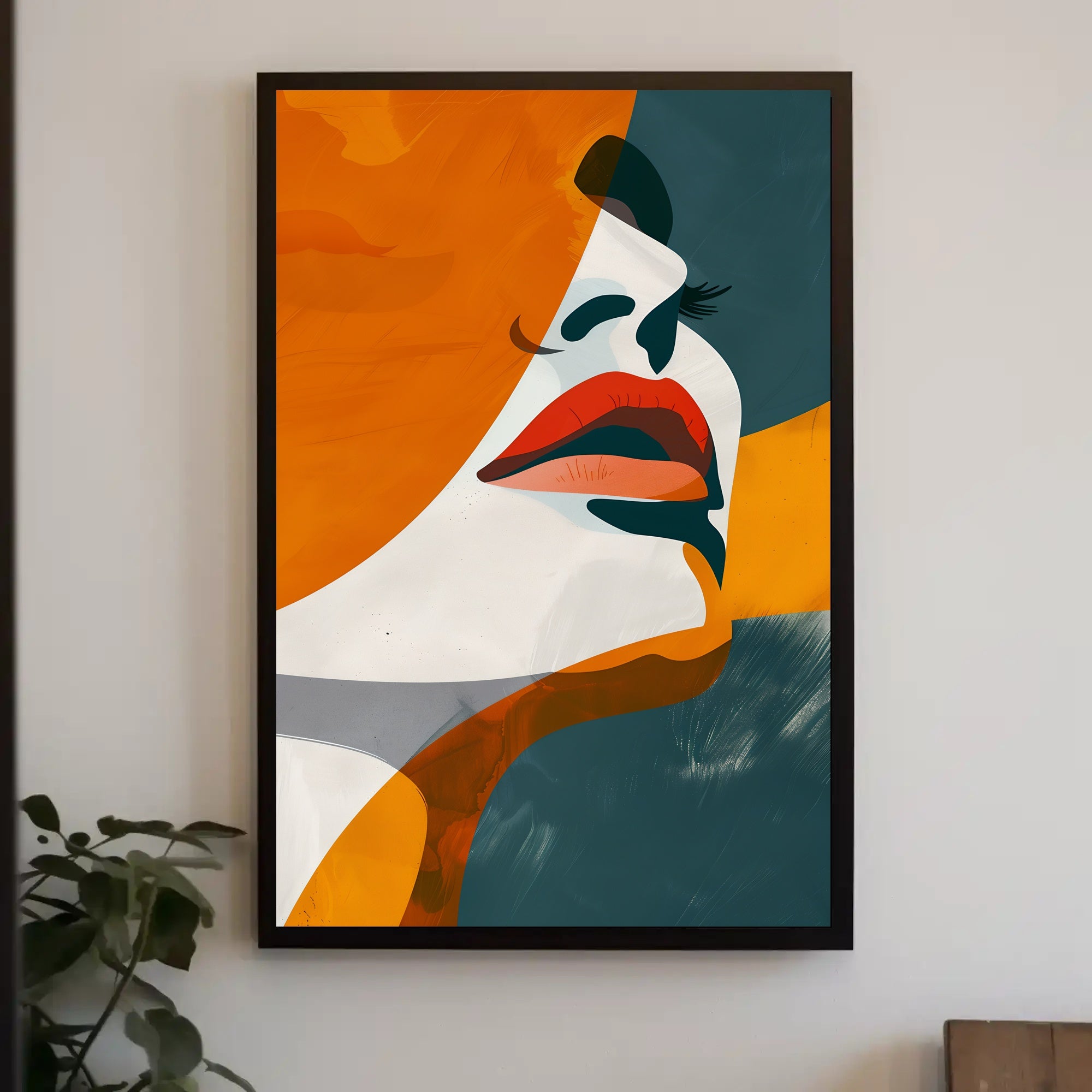 Stylized Abstract Woman's Face in Modern Artistic Poster PosterGoat