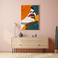 Stylized Abstract Woman's Face in Modern Artistic Poster PosterGoat