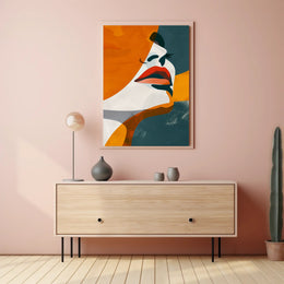 Stylized Abstract Woman's Face in Modern Artistic Poster PosterGoat