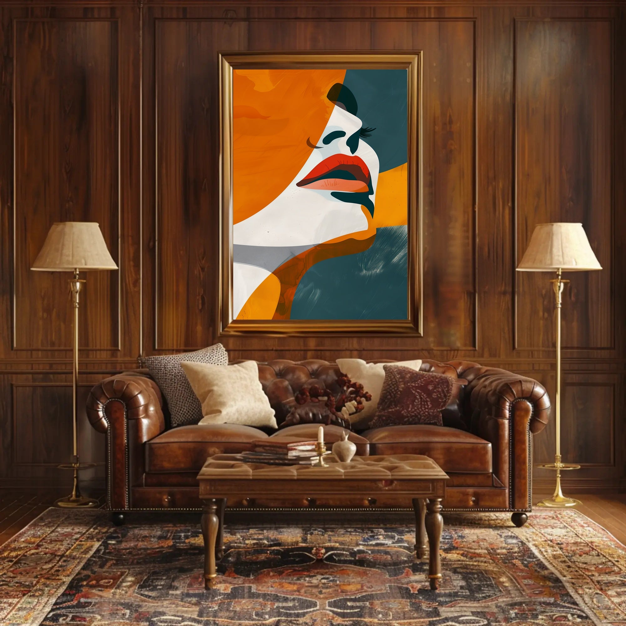 Stylized Abstract Woman's Face in Modern Artistic Poster PosterGoat