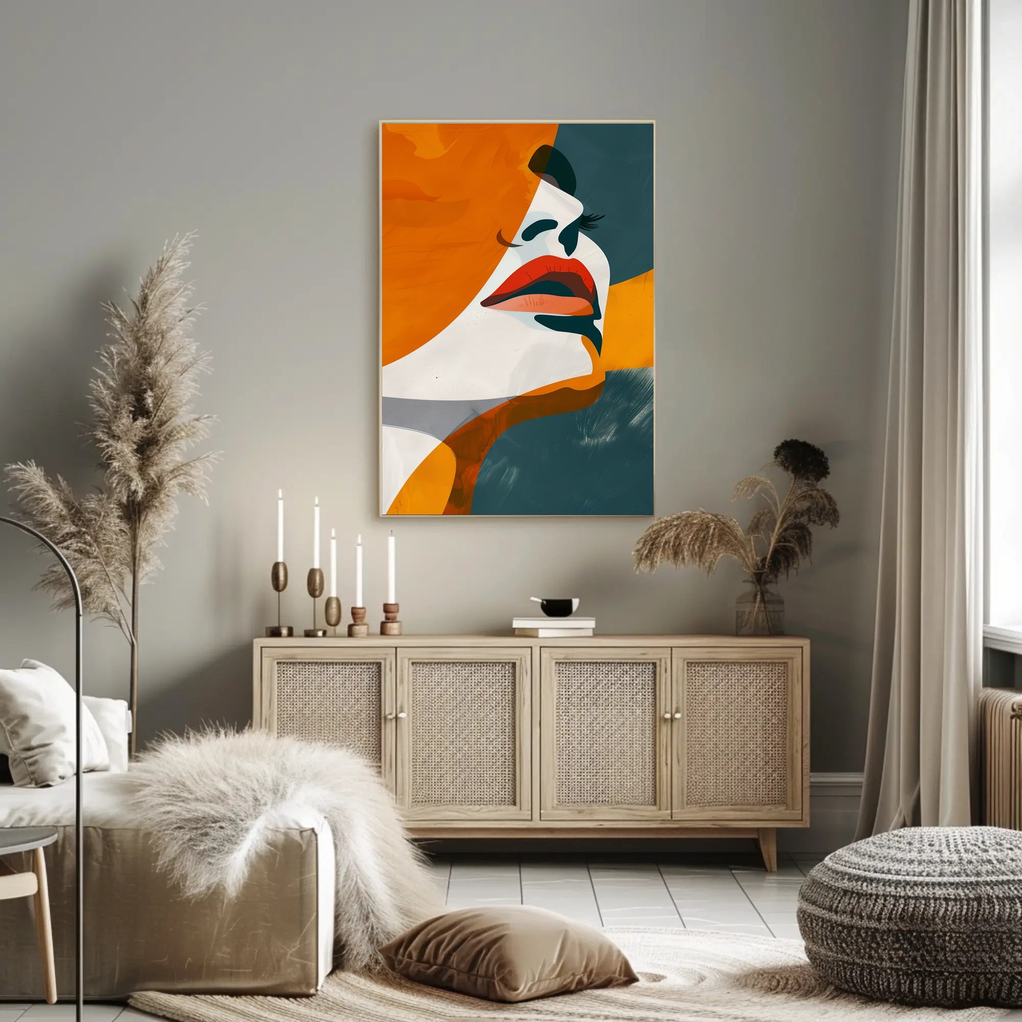 Stylized Abstract Woman's Face in Modern Artistic Poster PosterGoat