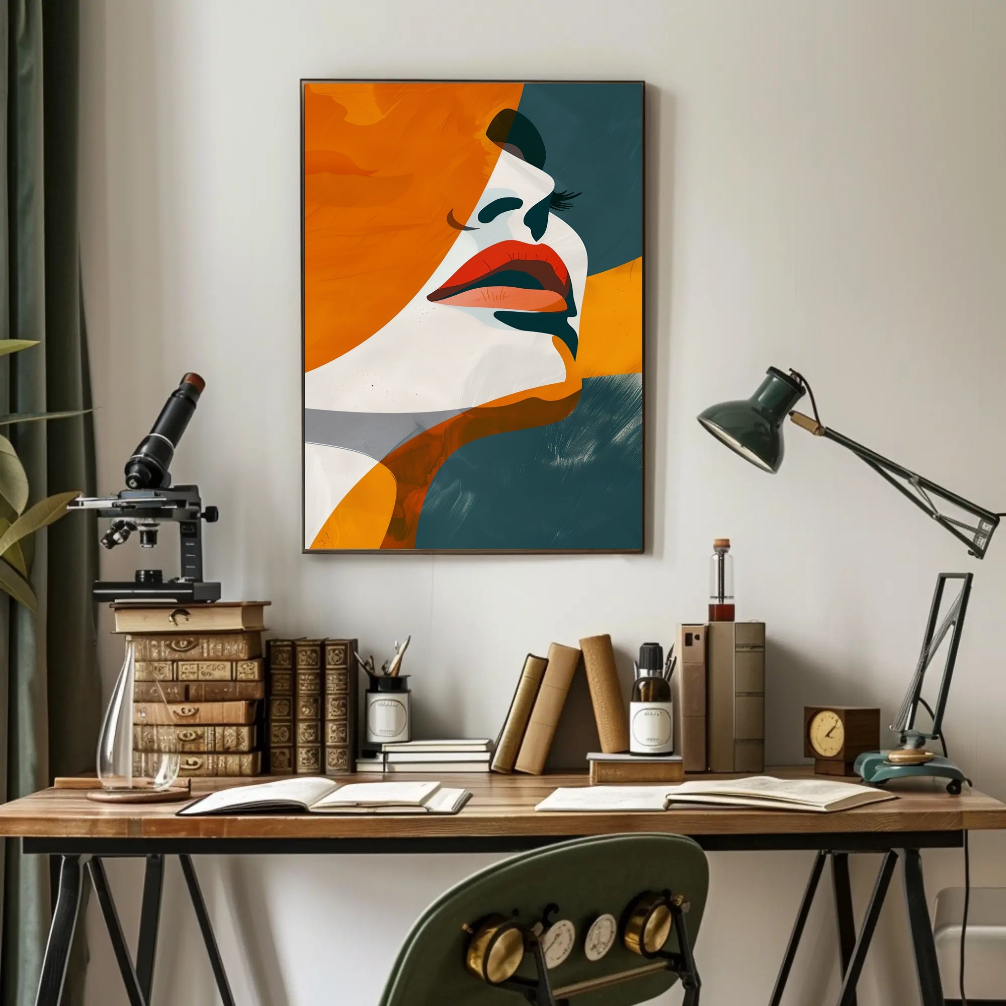 Stylized Abstract Woman's Face in Modern Artistic Poster PosterGoat