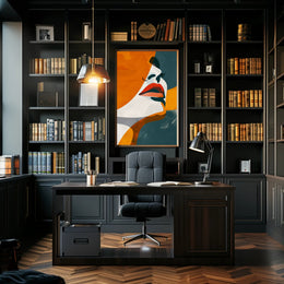 Stylized Abstract Woman's Face in Modern Artistic Poster PosterGoat