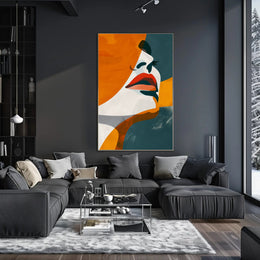 Stylized Abstract Woman's Face in Modern Artistic Poster PosterGoat