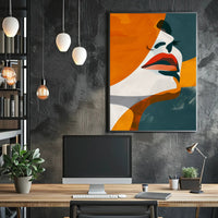 Stylized Abstract Woman's Face in Modern Artistic Poster PosterGoat