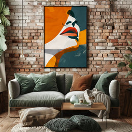 Stylized Abstract Woman's Face in Modern Artistic Poster PosterGoat