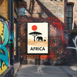 Stylized African Savanna Minimalist Art Animal Poster PosterGoat