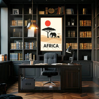 Stylized African Savanna Minimalist Art Animal Poster PosterGoat