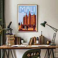 Stylized Archi-Structure Mali Heritage Cultural or Heritage Poster PosterGoat