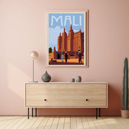 Stylized Archi-Structure Mali Heritage Cultural or Heritage Poster PosterGoat