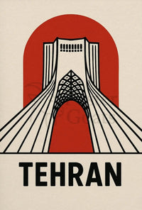 Stylized Azadi Tower Tehran Poster Cultural Heritage Poster PosterGoat