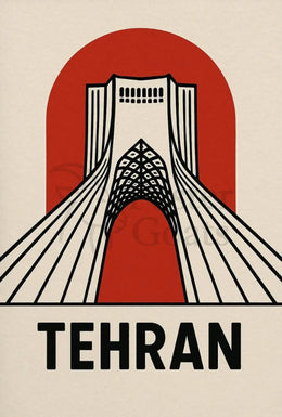 Stylized Azadi Tower Tehran Poster Cultural Heritage Poster PosterGoat