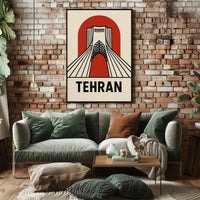 Stylized Azadi Tower Tehran Poster Cultural Heritage Poster PosterGoat