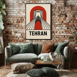 Stylized Azadi Tower Tehran Poster Cultural Heritage Poster PosterGoat