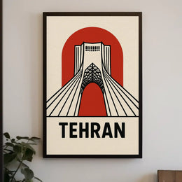 Stylized Azadi Tower Tehran Poster Cultural Heritage Poster PosterGoat