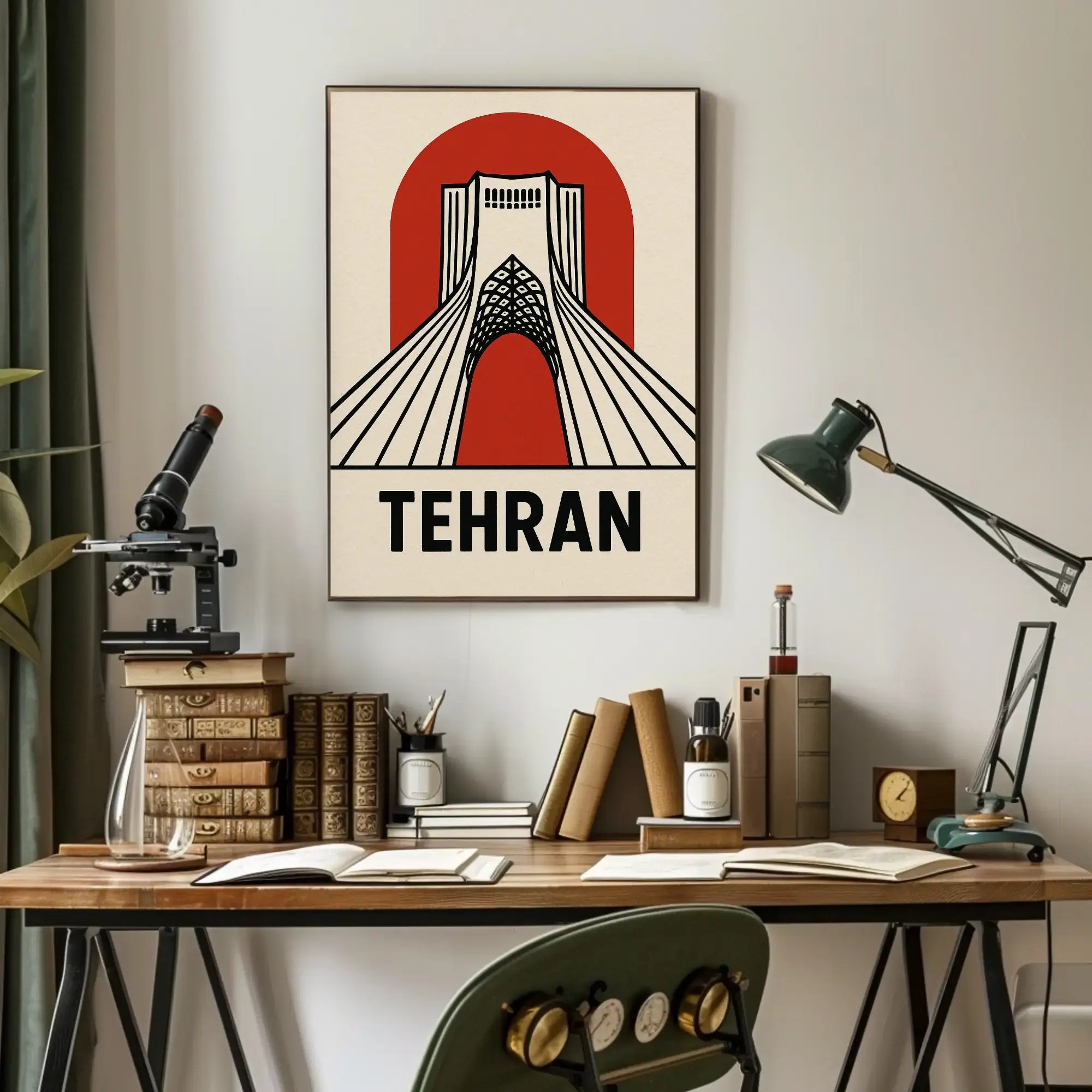 Stylized Azadi Tower Tehran Poster Cultural Heritage Poster PosterGoat