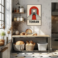 Stylized Azadi Tower Tehran Poster Cultural Heritage Poster PosterGoat