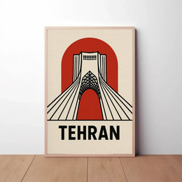 Stylized Azadi Tower Tehran Poster Cultural Heritage Poster PosterGoat
