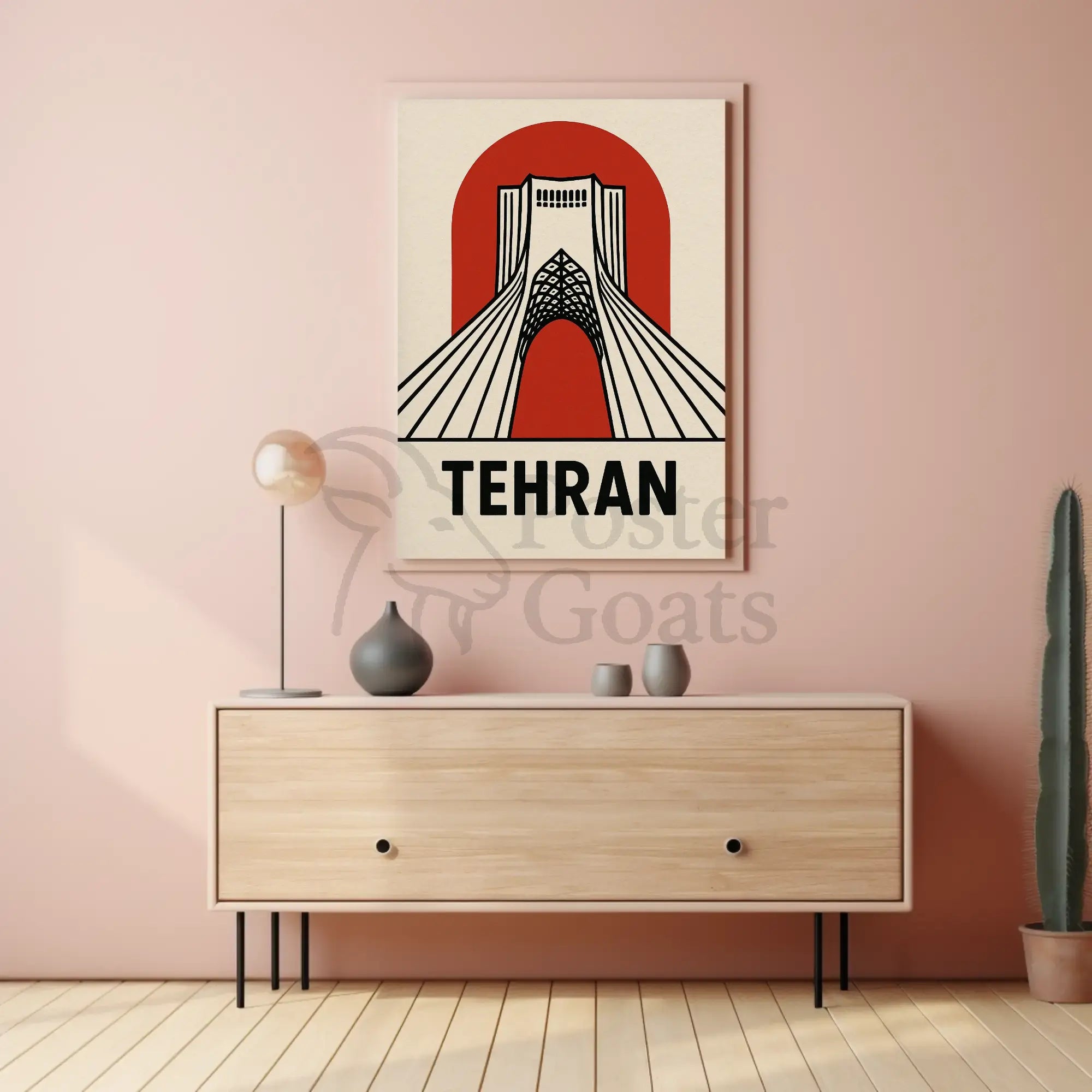 Stylized Azadi Tower Tehran Poster Cultural Heritage Poster PosterGoat