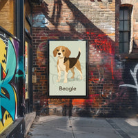 Stylized Beagle Illustration in Earthy Tones Dog Breed Poster PosterGoat