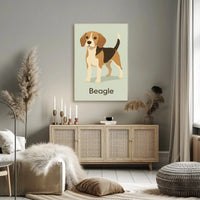 Stylized Beagle Illustration in Earthy Tones Dog Breed Poster PosterGoat