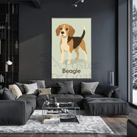 Stylized Beagle Illustration in Earthy Tones Dog Breed Poster PosterGoat