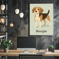 Stylized Beagle Illustration in Earthy Tones Dog Breed Poster PosterGoat