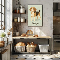 Stylized Beagle Illustration in Earthy Tones Dog Breed Poster PosterGoat