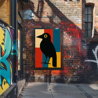 Stylized Blackbird Modernism Minimalist Artistic Animal Poster PosterGoat