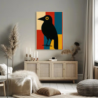 Stylized Blackbird Modernism Minimalist Artistic Animal Poster PosterGoat