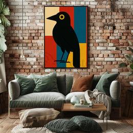Stylized Blackbird Modernism Minimalist Artistic Animal Poster PosterGoat